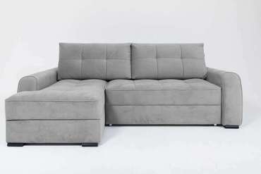 Угловой диван-кровать Soft II серого цвета (левый)