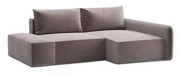 Угловой диван-кровать Портленд коричневого цвета правый