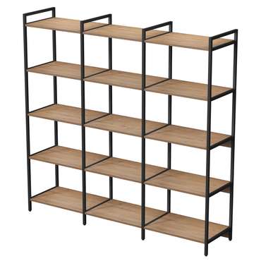 Стеллаж 10ССТ.5.600 средний тройной 5 полок коричневого цвета