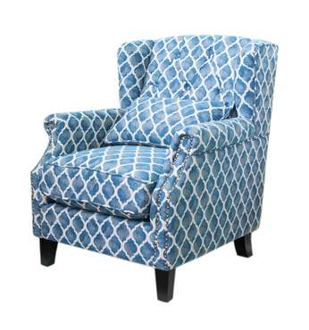 Кресло Scott blue wave сине-белого цвета