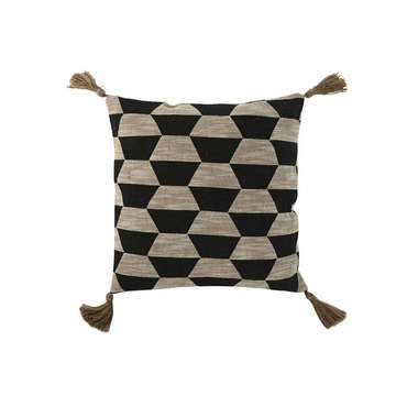 Декоративная подушка Boho 45x45 бежево-черного цвета