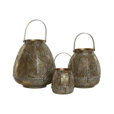 Свечи Набор подсвечников Home ESPRIT Позолоченный Металл 25 x 25 x 28 cm