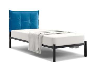 Кровать Лофт Cedrino 90х200 сине-голубого цвета без подъемного механизма