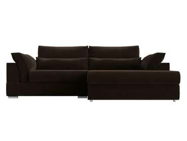 Угловой диван-кровать Пекин коричневого цвета угол правый