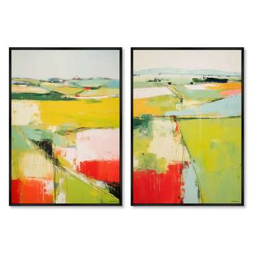 Набор из двух репродукций картин Landscape collection, Lines, 2024г.
