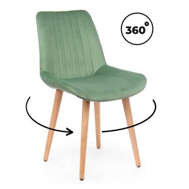 Обеденный стул Седа 360 фисташкового цвета вращающийся