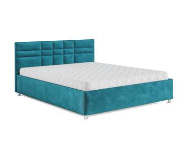 Кровать Нью-Йорк 160х190 сине-зеленого цвета с подъемным механизмом (вельвет)