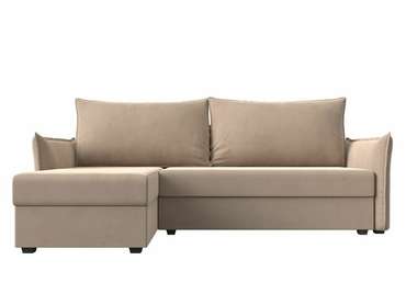 Угловой диван-кровать Лига 004 бежевого цвета угол левый