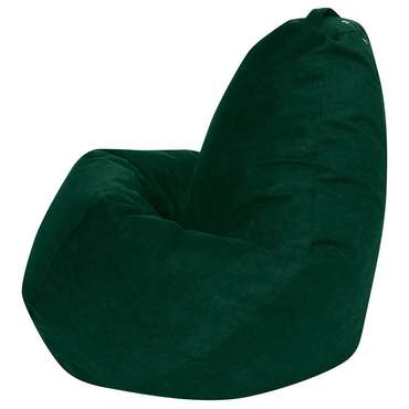 Кресло-мешок Груша L в обивке из велюра темно-зеленого цвета