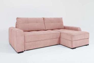 Угловой диван-кровать Soft II розового цвета (правый)