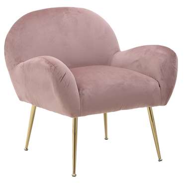 Кресло розового цвета на металлических ножках
