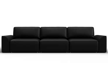Диван-кровать Лига-048 Лонг черного цвета (экокожа)