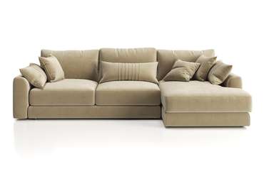 Угловой диван-кровать Шерлок с оттоманкой бежевого цвета