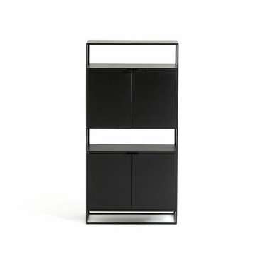 Шкаф для прихожей с дверками из металла Hiba черного цвета
