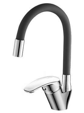Смеситель для кухни OneLife P11-007cr черного цвета