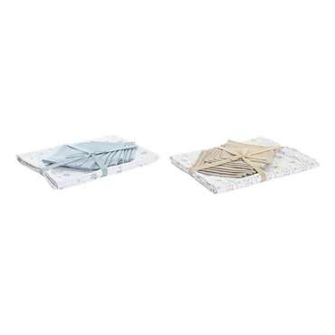 Скатерть и салфетки DKD Home Decor 150 x 250 x 0,5 см Синий Коричневый Белый (2 штук)