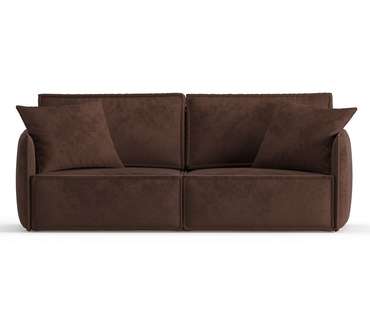 Диван-кровать из велюра Лортон коричневого цвета