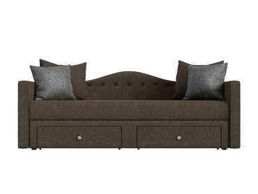 Прямой диван-кровать Дориан коричневого цвета