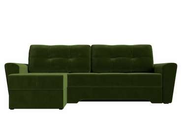 Угловой диван-кровать Амстердам зеленого цвета левый угол