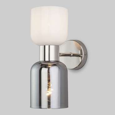Настенный светильник Tandem со стеклянным плафоном серого цвета