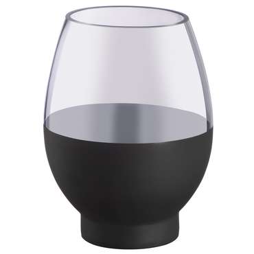 Декоративная ваза M из стекла с напылением серо-черного цвета