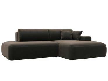 Угловой диван-кровать Лига 036 Модерн коричневого цвета правый угол