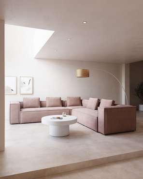 Угловой диван Blok 320 розового цвета