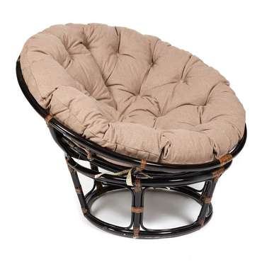 Садовое кресло Papasan Eco черно-коричневого цвета