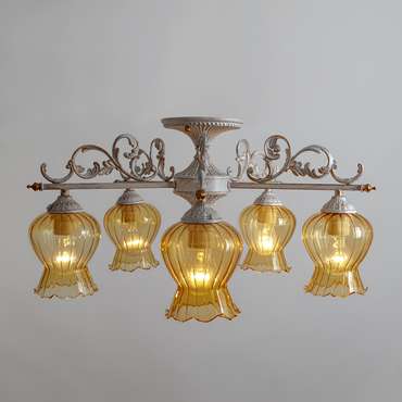 Потолочная люстра Aster SX703 (стекло, цвет желтый)