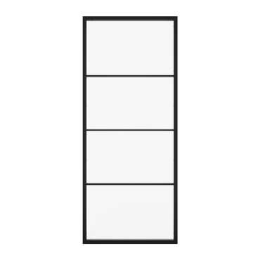 Металлическая перегородка Zonique 70х200 черного цвета с плёнкой имитирующей рифлёную поверхность