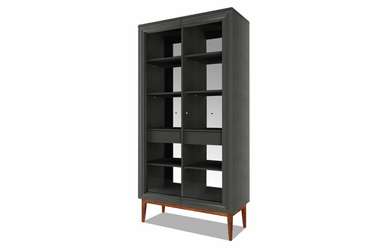 Книжный шкаф Сакраменто черно-серого цвета