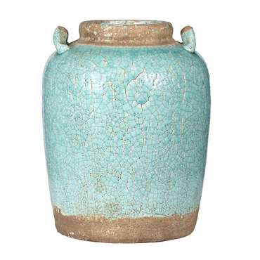 Керамическая ваза голубого цвета