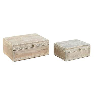 Шкатулка 25,5 x 20 x 10,5 cm Натуральный Древесина манго (2 штук)