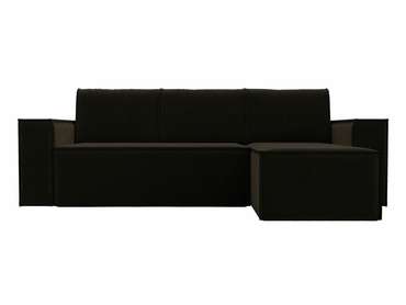 Угловой диван-кровать Куба темно-коричневого цвета правый угол
