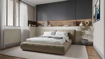 Кровать Латона-3 160х200 бежевого цвета