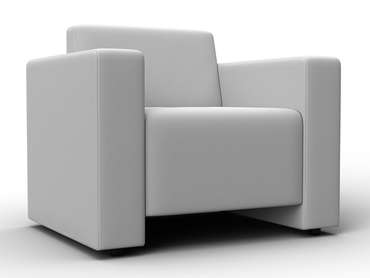 Кресло Лига-093 белого цвета (экокожа)