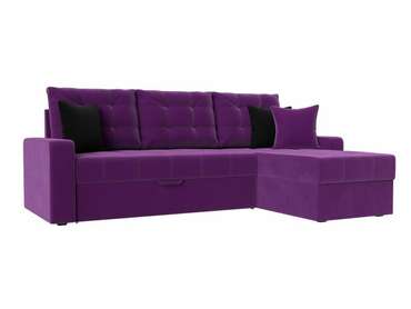 Угловой диван-кровать Ливерпуль фиолетового цвета правый угол