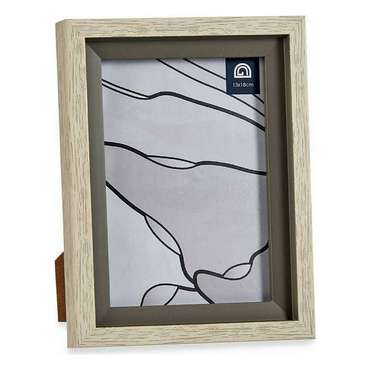 Фоторамка 17 x 2 x 21,8 cm Стеклянный Серый Бежевый Пластик (6 штук)