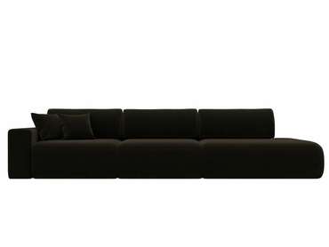 Диван-кровать Лига 036 Модерн Лонг темно-коричневого цвета с левым подлокотником