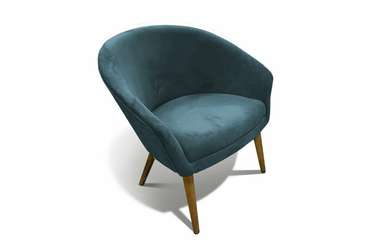 Кресло Тиана синего цвета с коричневого цвета