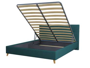 Кровать Briva 140х200 темно-зеленого цвета с подъемным механизмом