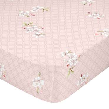 Простынь нижняя Chinoiserie 90x200 розового цвета