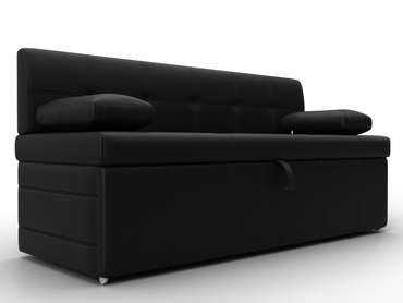 Диван Лео черного цвета (экокожа)