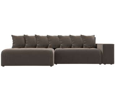Угловой диван-кровать Кёльн коричневого цвета левый угол