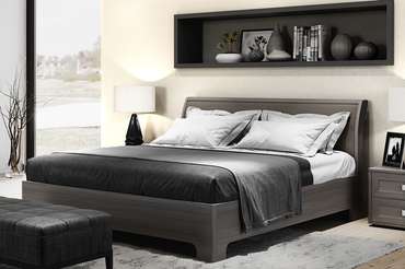 Кровать Парма Нео-3 160х200 серо-коричневого цвета без подъемного механизма