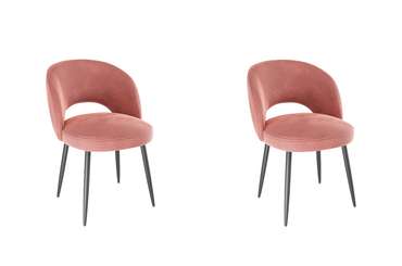 Набор из двух стульев Моли коричнево-розового цвета с черными ножками