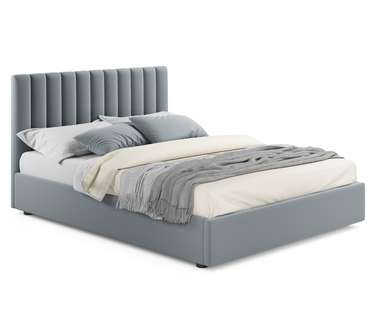 Кровать Olivia 140х200 серого цвета с подъемным механизмом