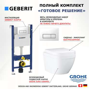 Комплект 3 в 1 инсталляция Duofix