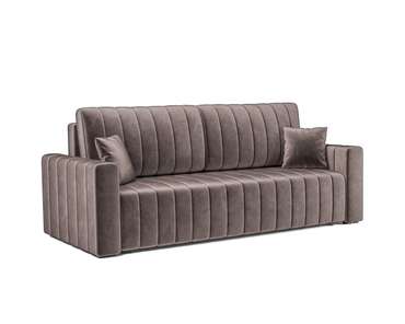 Прямой диван-кровать Лондон серо-коричневого цвета