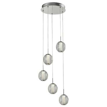 Подвесная люстра 10250/5LED (акрил, цвет хром)